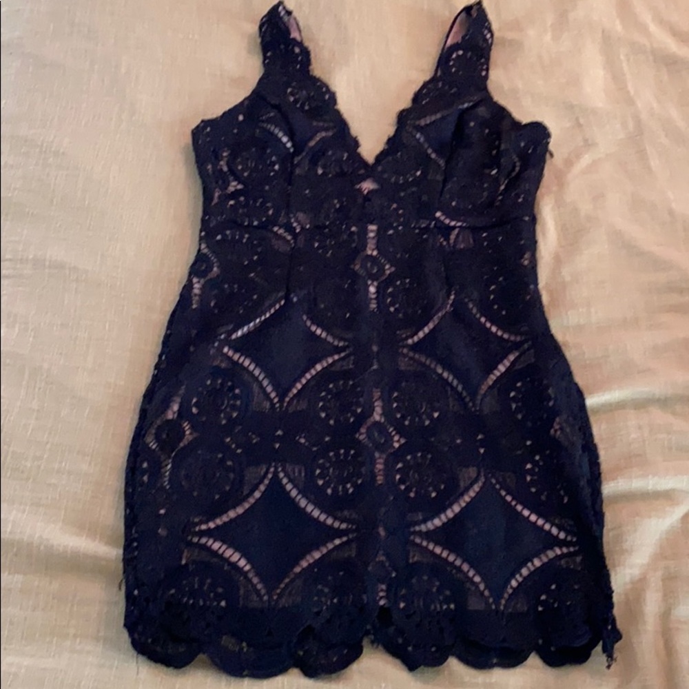 Low Back Crochet Mini Dress